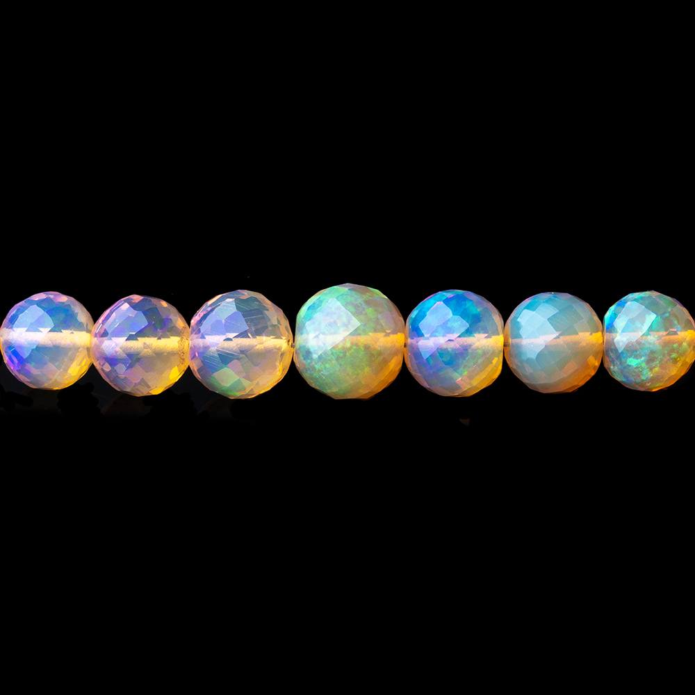 4-7.5mm Ethiopian Opal Faceted Round Beads 17 inch 96 pieces AAA - Beadsofcambay.com