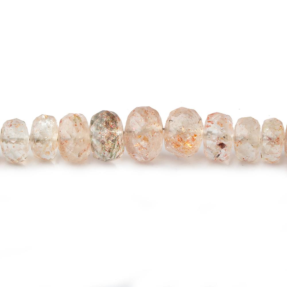 4-7.5mm Oregon Sunstone faceted rondelle beads 18 inch 133 pieces AA - Beadsofcambay.com