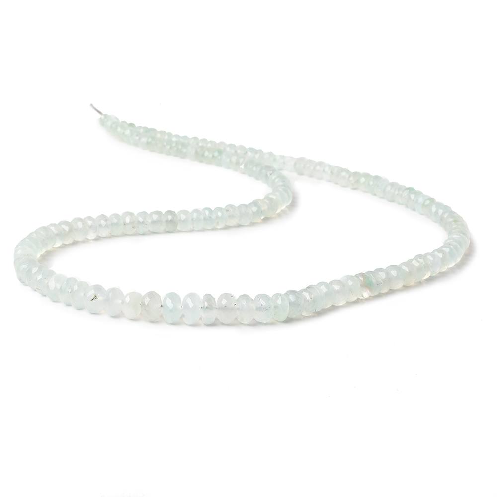 4-7mm Aqua Green Chalcedony faceted rondelles 18 inches 135 beads AA - Beadsofcambay.com