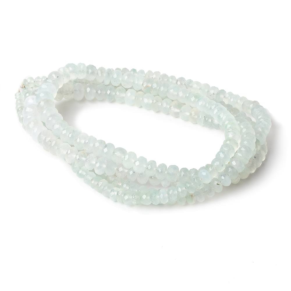 4-7mm Aqua Green Chalcedony faceted rondelles 18 inches 135 beads AA - Beadsofcambay.com