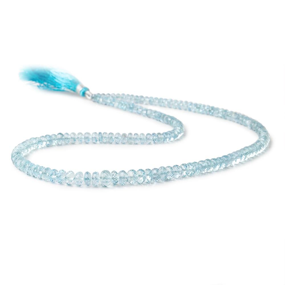 4-7mm Aquamarine Faceted Rondelle Beads 16 inch 142 pieces AA - Beadsofcambay.com