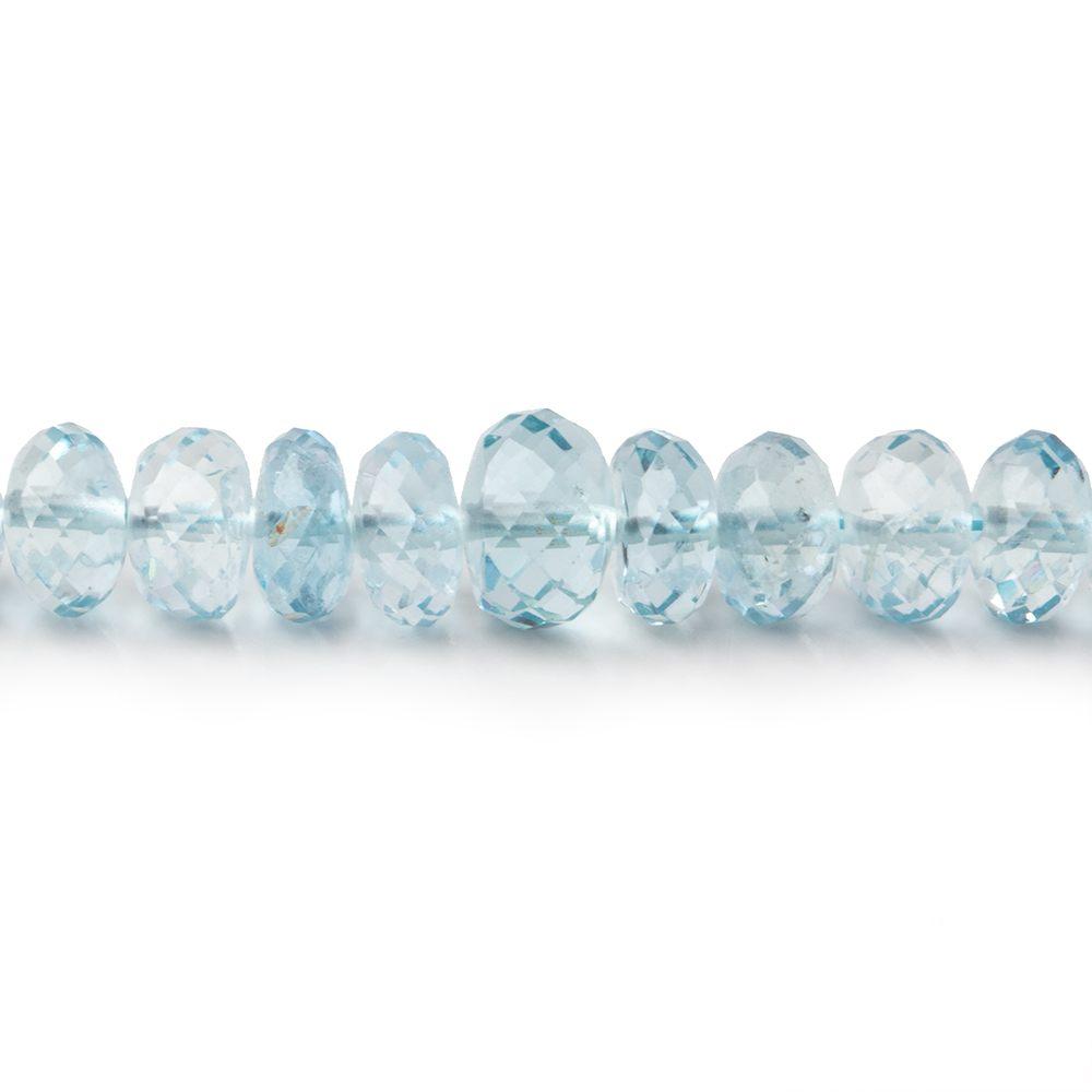 4-7mm Aquamarine Faceted Rondelle Beads 16 inch 142 pieces AA - Beadsofcambay.com