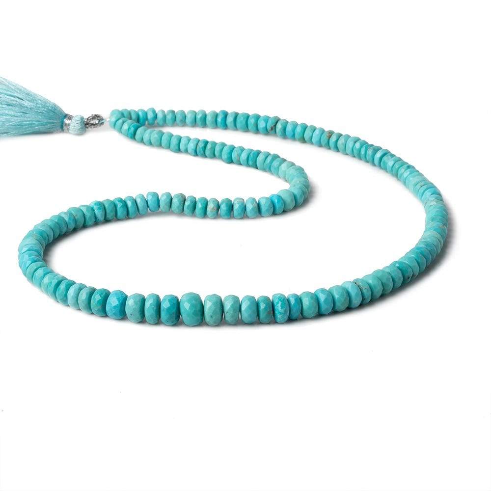4-7mm Blue Turquoise faceted rondelles 16 inch 135 beads A - Beadsofcambay.com
