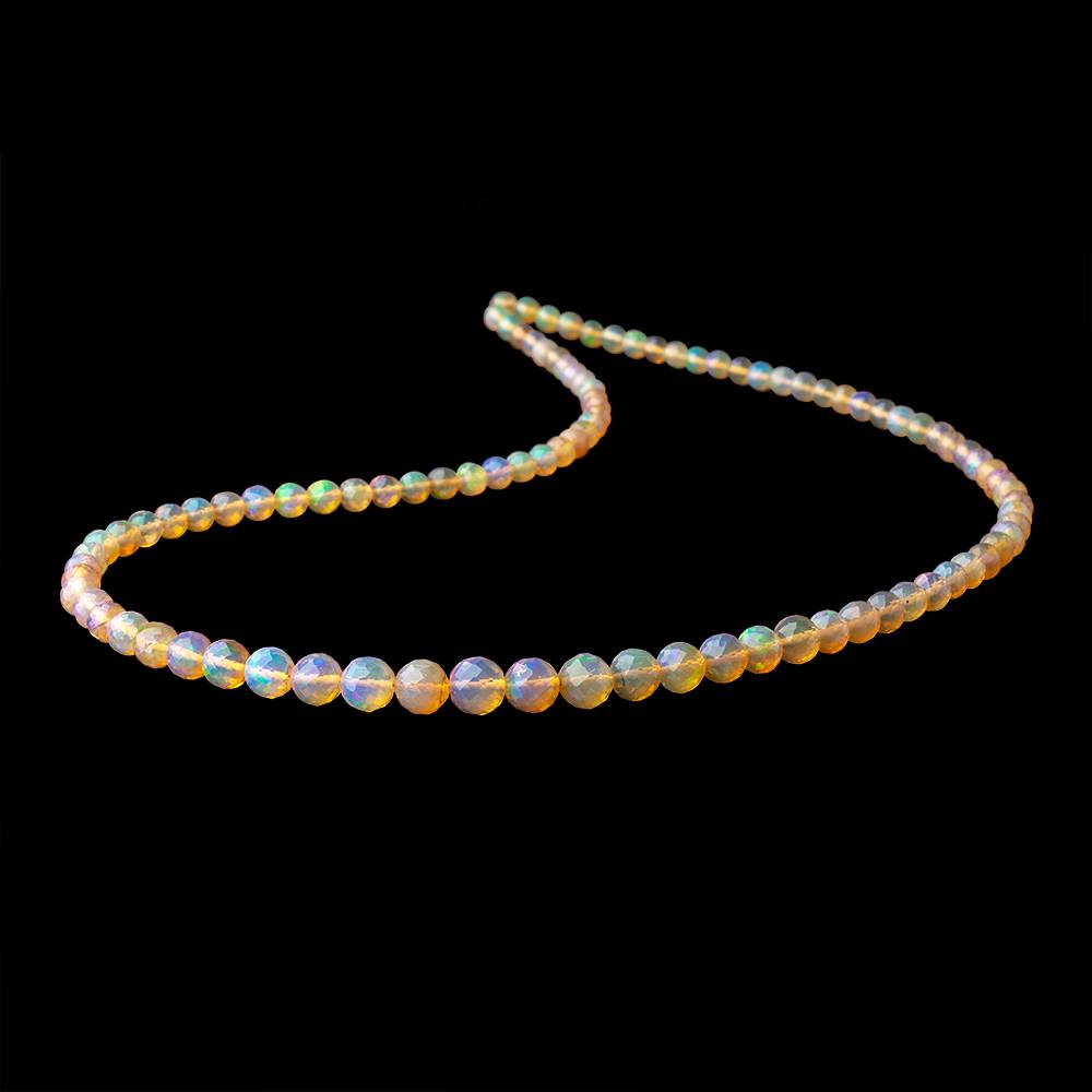 4-7mm Ethiopian Opal Faceted Round Beads 17 inch 97 pieces AAA - Beadsofcambay.com