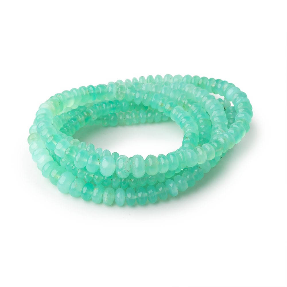 4-7mm Green Tanzanian Opal plain rondelles 18 inch 169 beads AA - Beadsofcambay.com