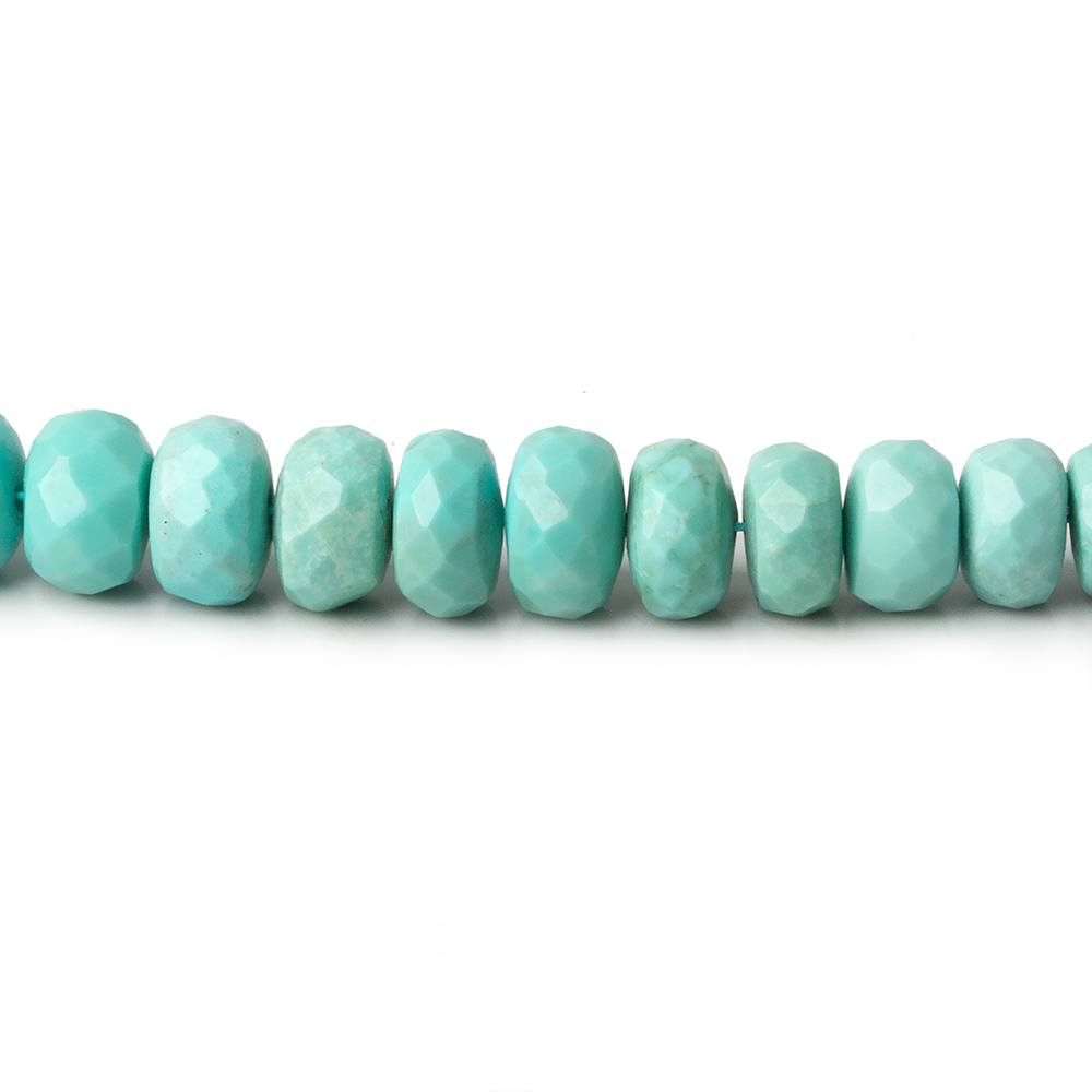 4-7mm Greenish Blue Turquoise faceted rondelles 16 inch 125 beads A - Beadsofcambay.com