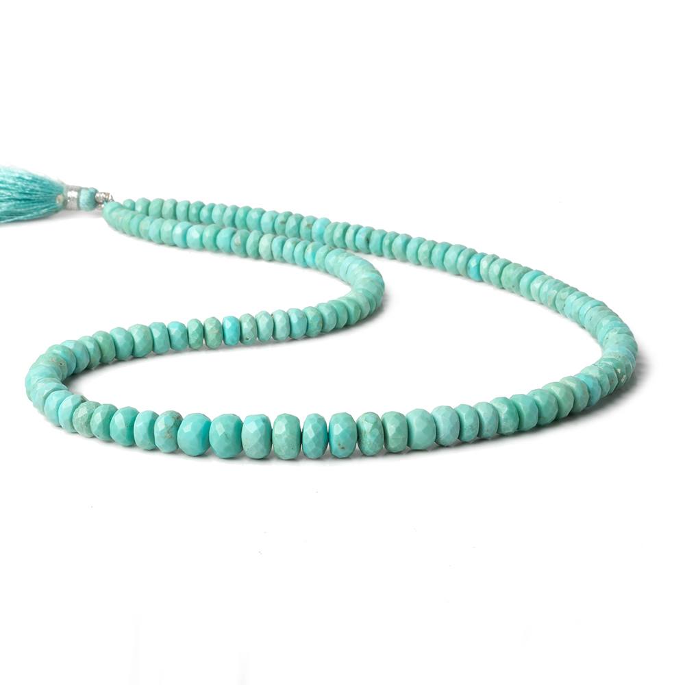 4-7mm Greenish Blue Turquoise faceted rondelles 16 inch 125 beads A - Beadsofcambay.com