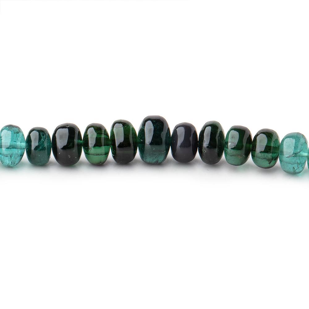 4-7mm Indicolite Blue & Chrome Green Tourmaline Plain Rondelles 18 inch 160 pieces AA - Beadsofcambay.com