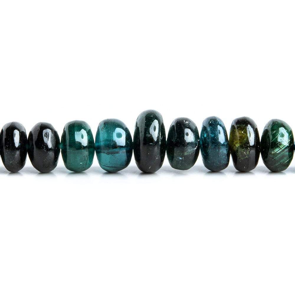 4-7mm Indicolite Tourmaline Plain Rondelle Beads 180 pcs - Beadsofcambay.com