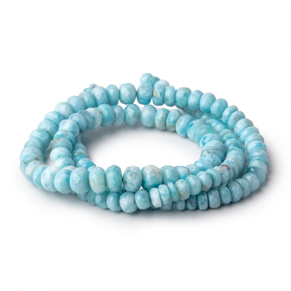 4-7mm Larimar Faceted Rondelle Beads 18 inch 138 pieces AA - Beadsofcambay.com