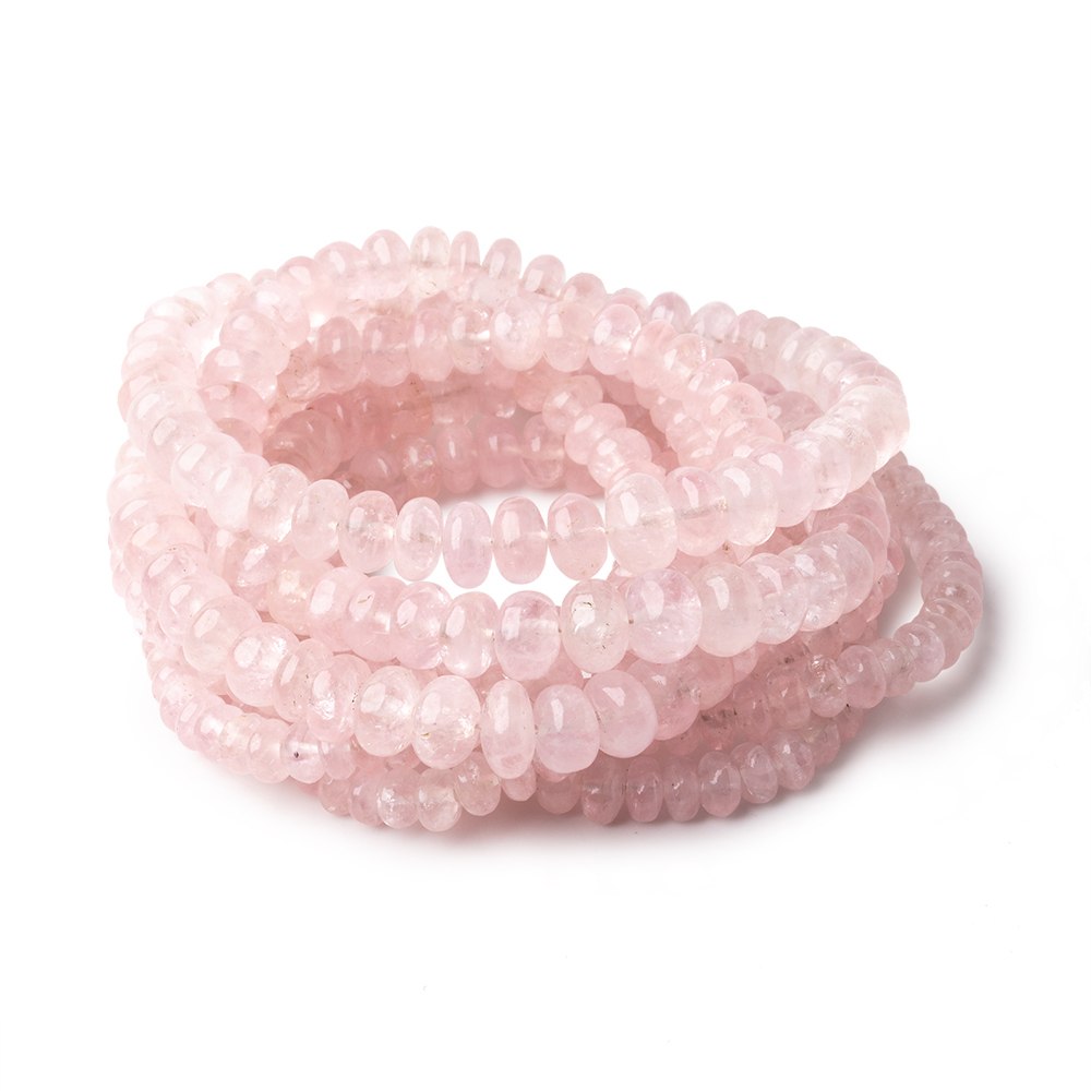 4-7mm Morganite Plain Rondelle Beads 18 inch 148 pieces - Beadsofcambay.com