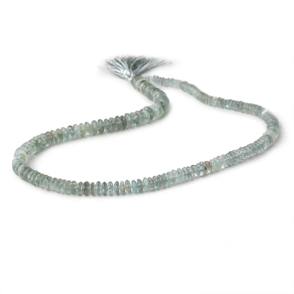 4-6mm Moss Aquamarine German Faceted Rondelle Beads 16 inch 161 pieces - Beadsofcambay.com