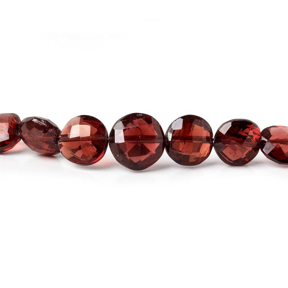 4-7mm Mozambique Garnet Faceted Coin Beads 15.5 inch 78 pieces - Beadsofcambay.com