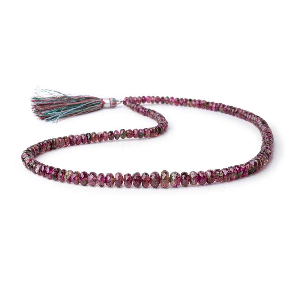 4-7mm Multi Color Rubellite Tourmaline Faceted Rondelles 16 inch 139 Beads AA - Beadsofcambay.com