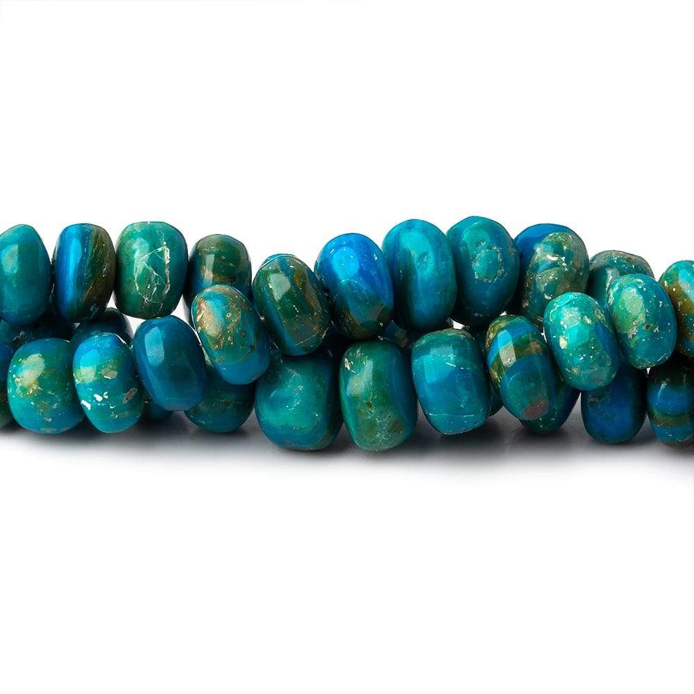 4-7mm Peruvian Blue Opalina plain rondelles 18 inch 128 beads A - Beadsofcambay.com