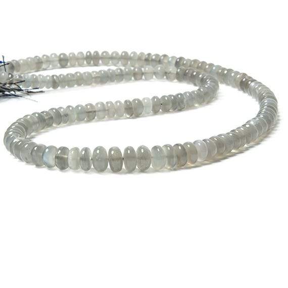 4-7mm Platinum Moonstone Plain Rondelle Beads 18 inch 150 pcs - Beadsofcambay.com