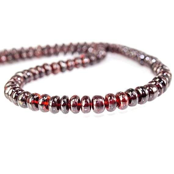 4-7mm Pyrope Garnet Plain Rondelle Beads 16 inch 95 pieces - Beadsofcambay.com