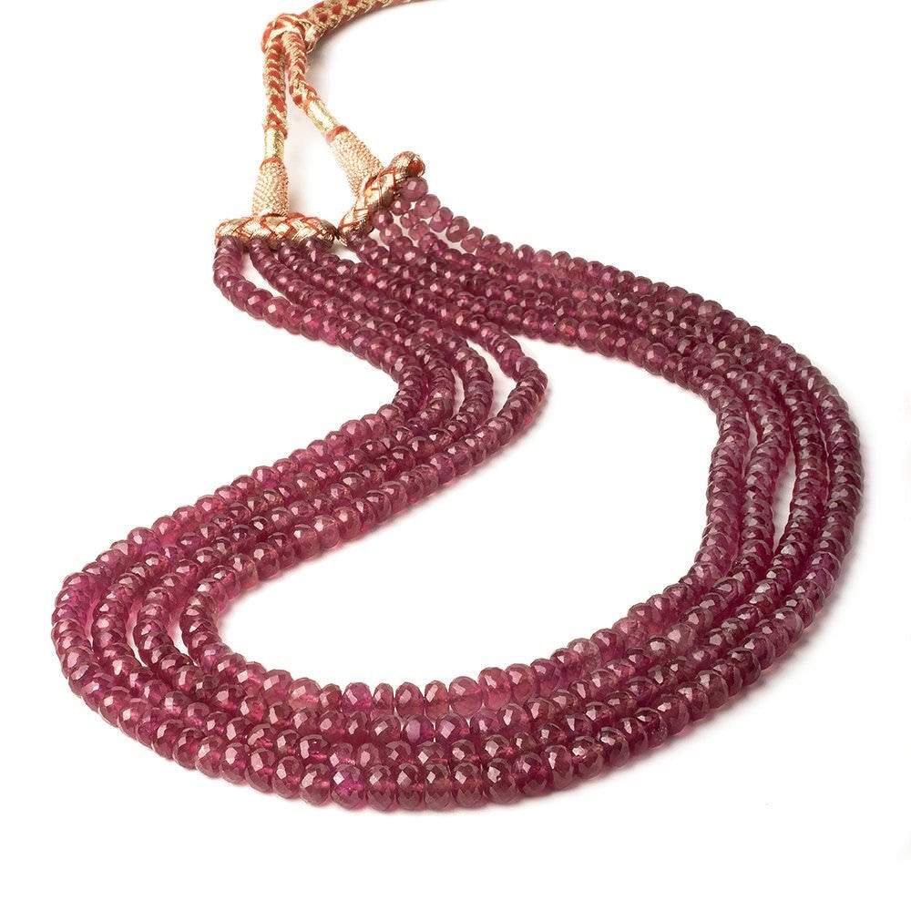 4-7mm Ruby faceted rondelle beads 70 inches 4 strands - Beadsofcambay.com