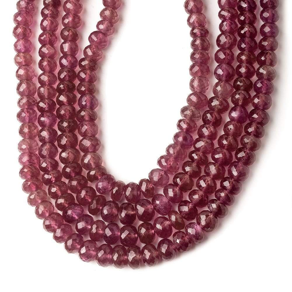 4-7mm Ruby faceted rondelle beads 70 inches 4 strands - Beadsofcambay.com