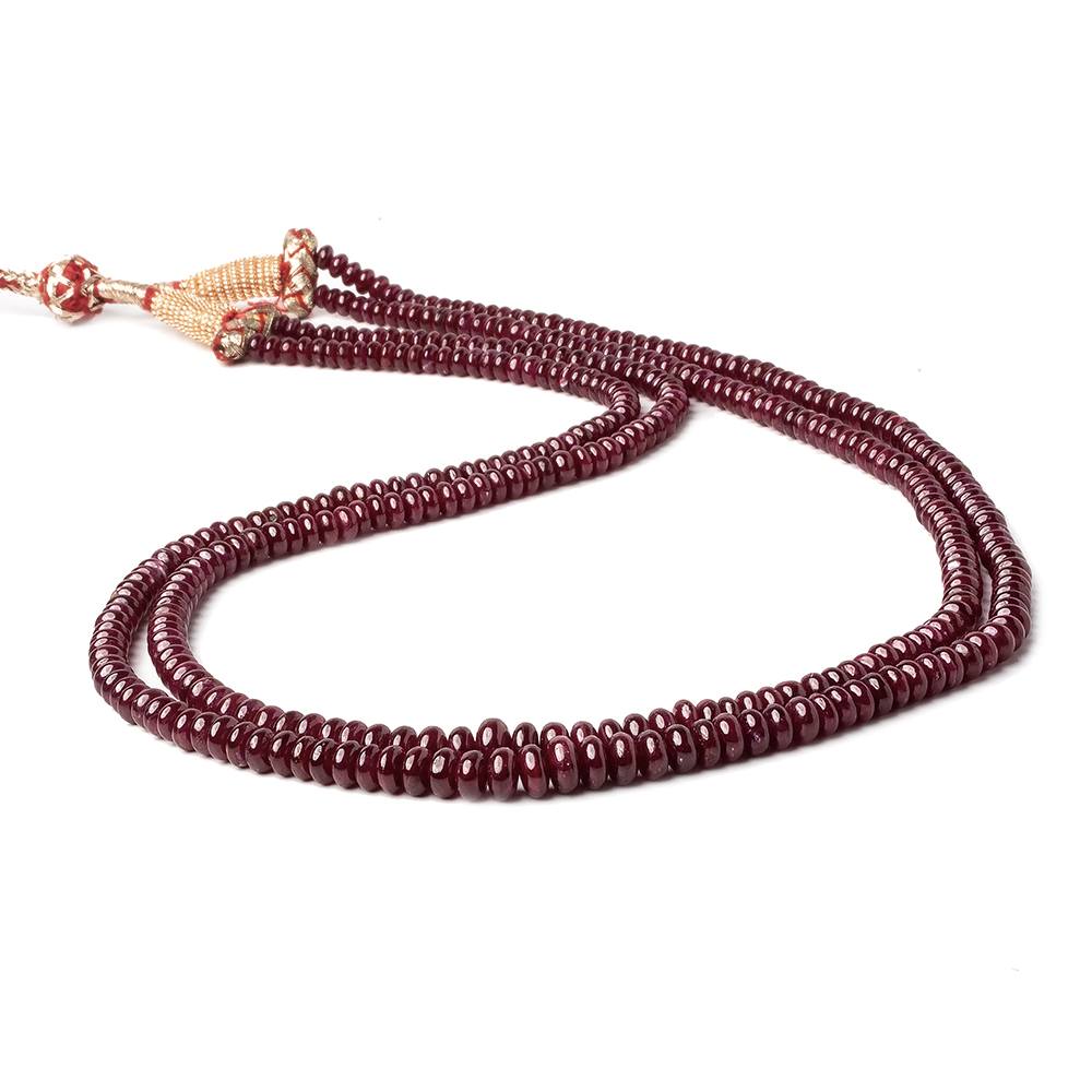 4-7mm Ruby plain rondelle Beads 2 Strands 39 inches - Beadsofcambay.com