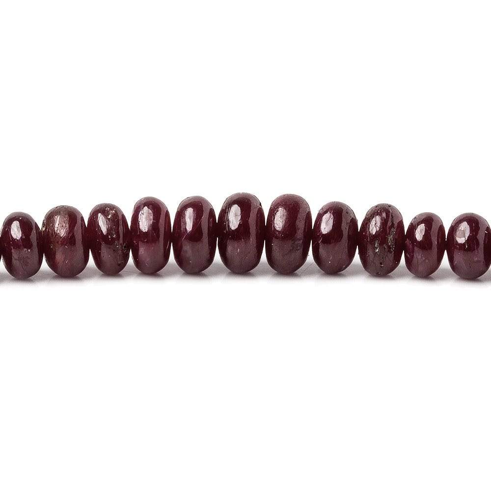 4-7mm Ruby plain rondelle Beads 20 inches 197 pieces - Beadsofcambay.com
