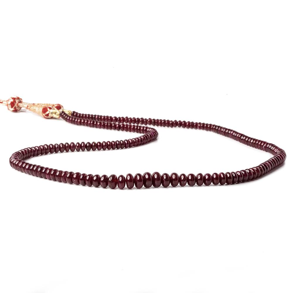 4-7mm Ruby plain rondelle Beads 20 inches 197 pieces - Beadsofcambay.com