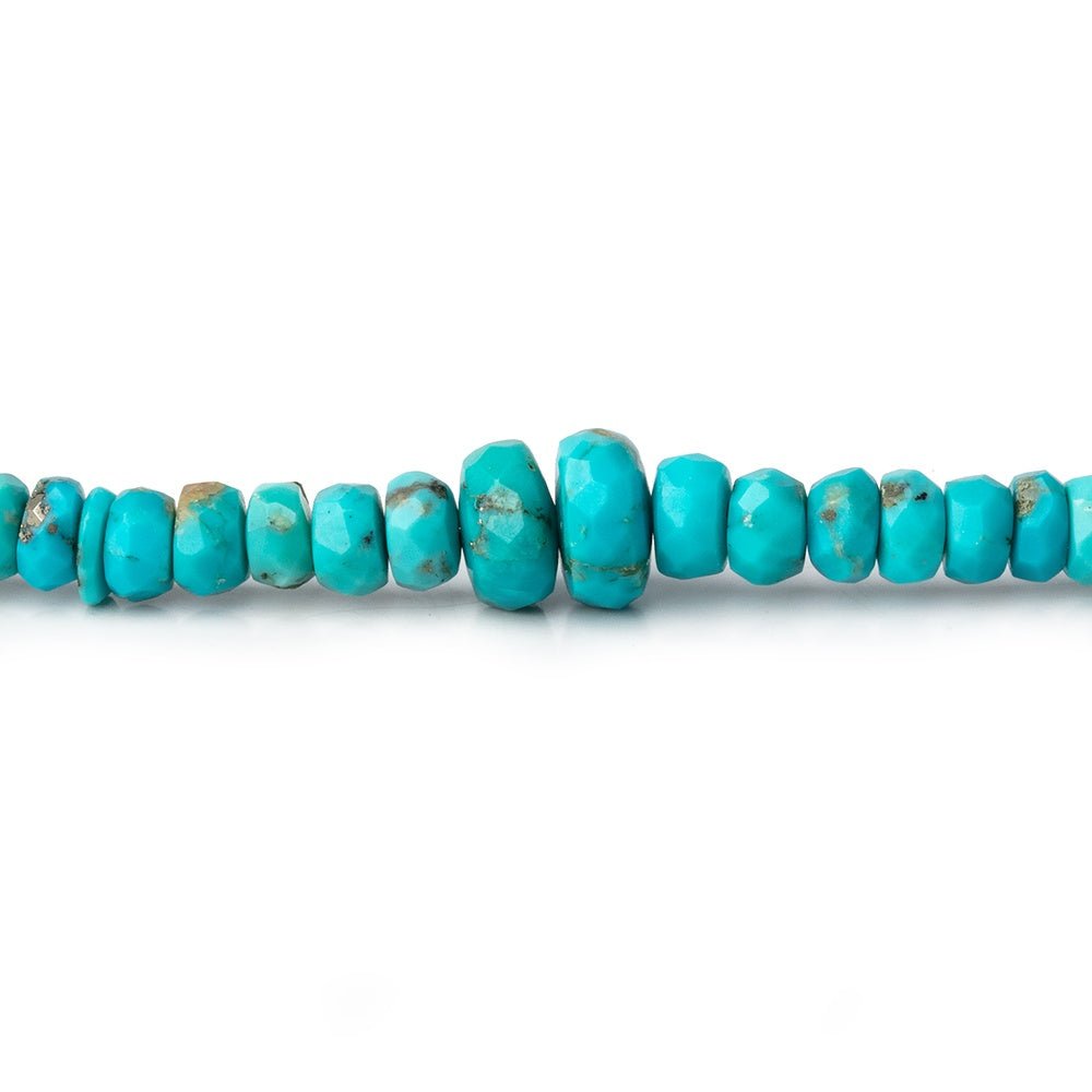 4-7mm Sleeping Beauty Turquoise Faceted Rondelle Beads 14.5 inch 160 pieces - Beadsofcambay.com