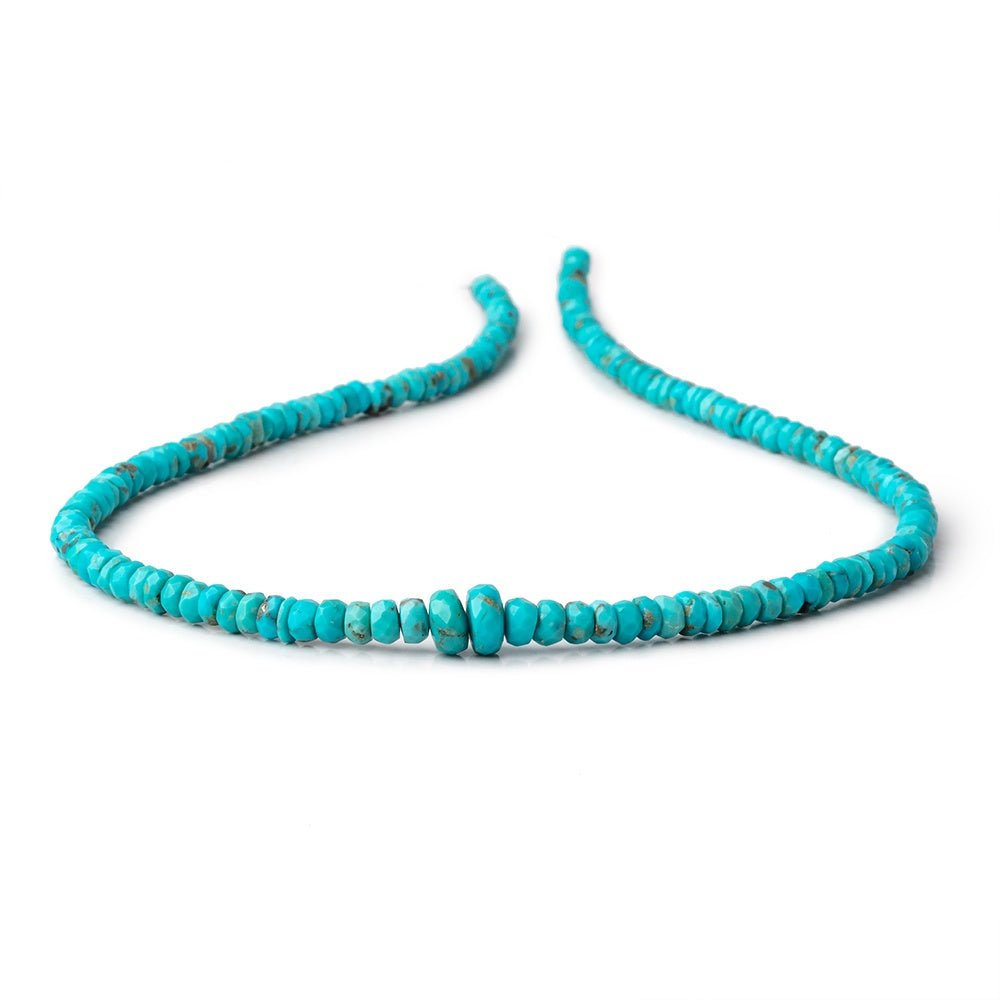 4-7mm Sleeping Beauty Turquoise Faceted Rondelle Beads 14.5 inch 160 pieces - Beadsofcambay.com