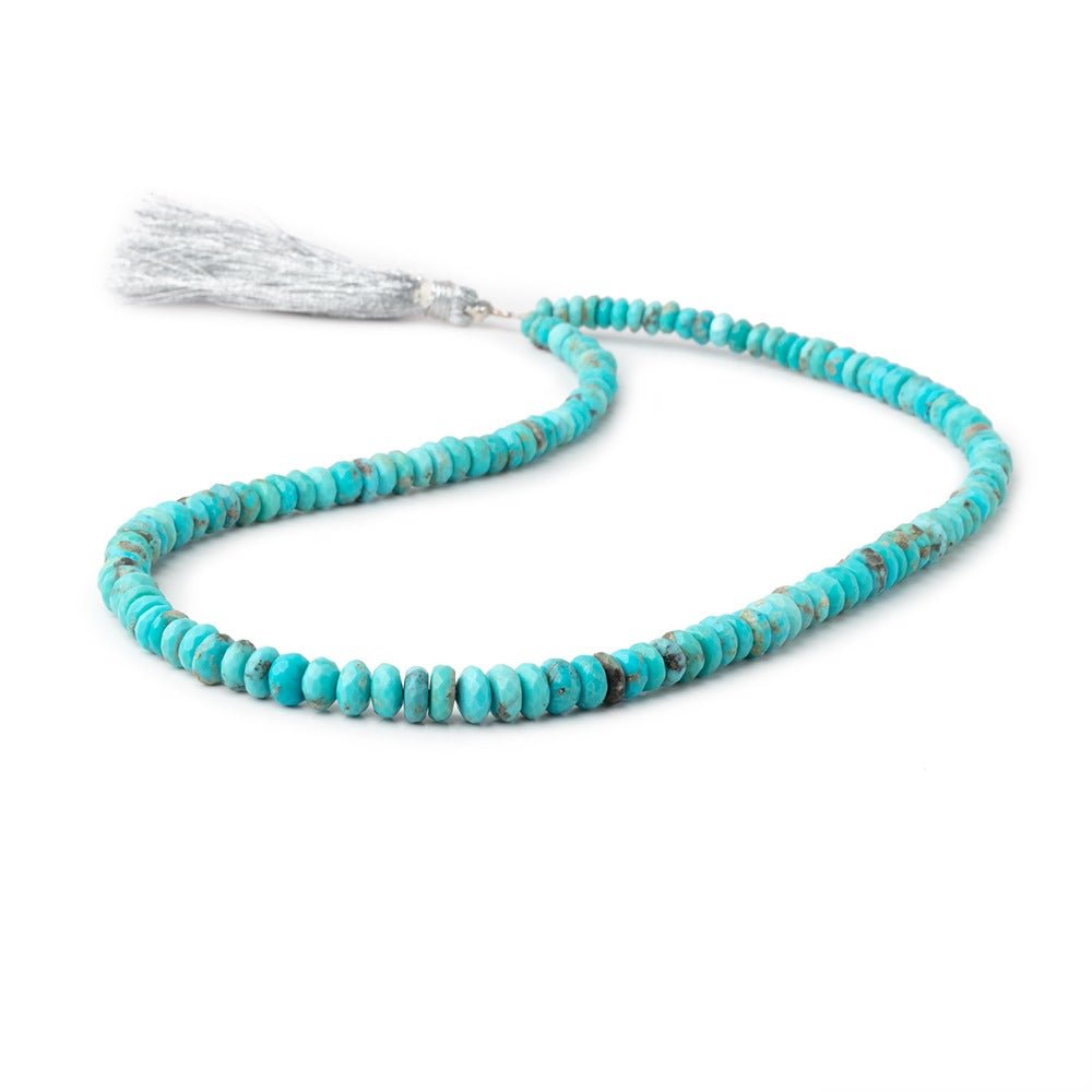 4-7mm Sleeping Beauty Turquoise Faceted Rondelle Beads 16 inch 240 pieces AA - Beadsofcambay.com