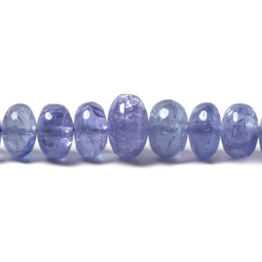 4-7mm Tanzanite Beads Plain Rondelle, A Grade 16 inch 117 pieces - Beadsofcambay.com