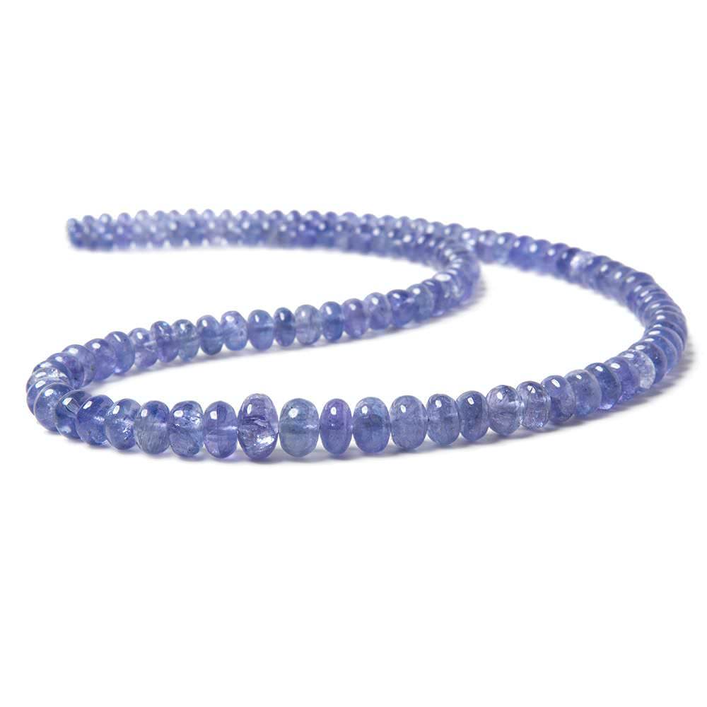 4-7mm Tanzanite Beads Plain Rondelle, A Grade 16 inch 117 pieces - Beadsofcambay.com