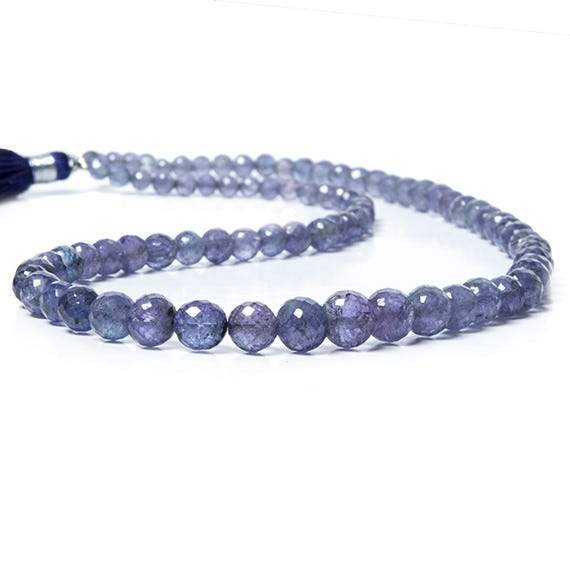 4-7mm Tanzanite faceted round Beads 16 inch 83 pieces - Beadsofcambay.com