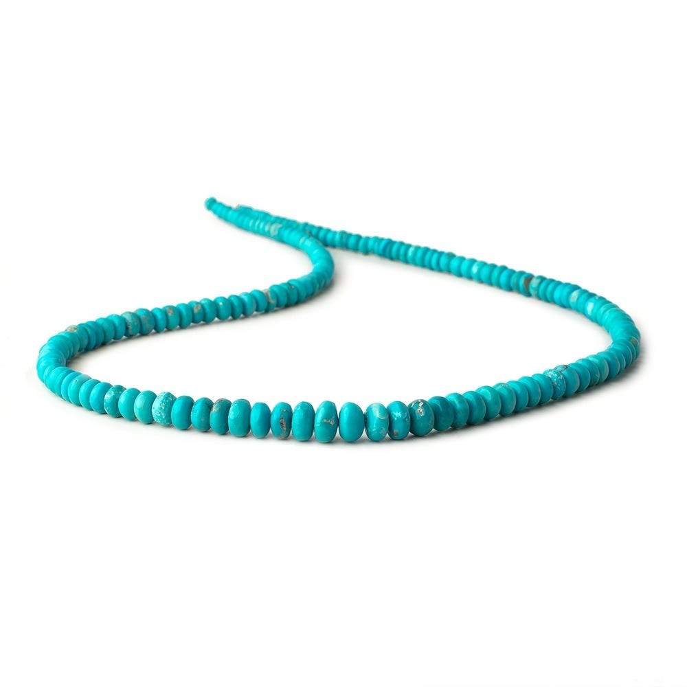 4-7mm Turquoise Plain Rondelle Beads 18 inch 157 pieces - Beadsofcambay.com