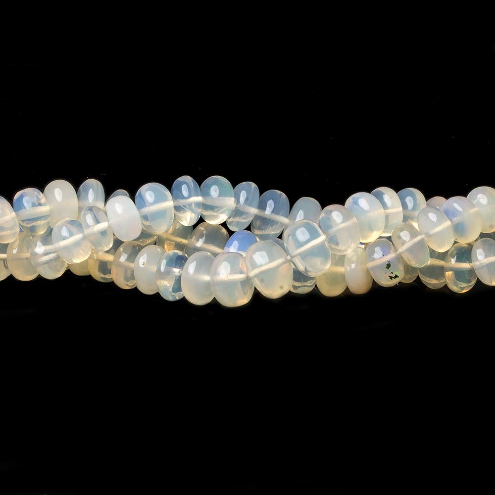 4-7mm White Ethiopian Opal Plain Rondelle beads 18 inch 146 pieces - Beadsofcambay.com
