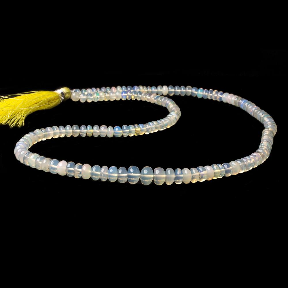 4-7mm White Ethiopian Opal Plain Rondelle beads 18 inch 146 pieces - Beadsofcambay.com