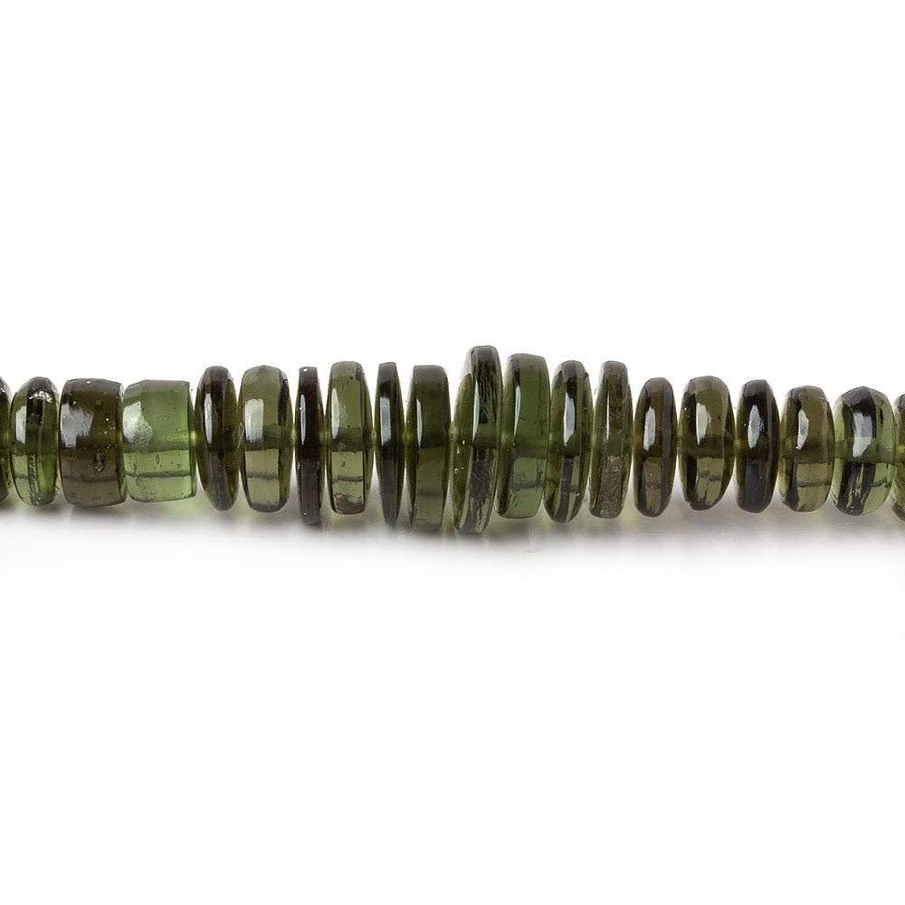 4-8.5mm Moldavite plain heshi beads 17 inch 229 pieces A grade - Beadsofcambay.com