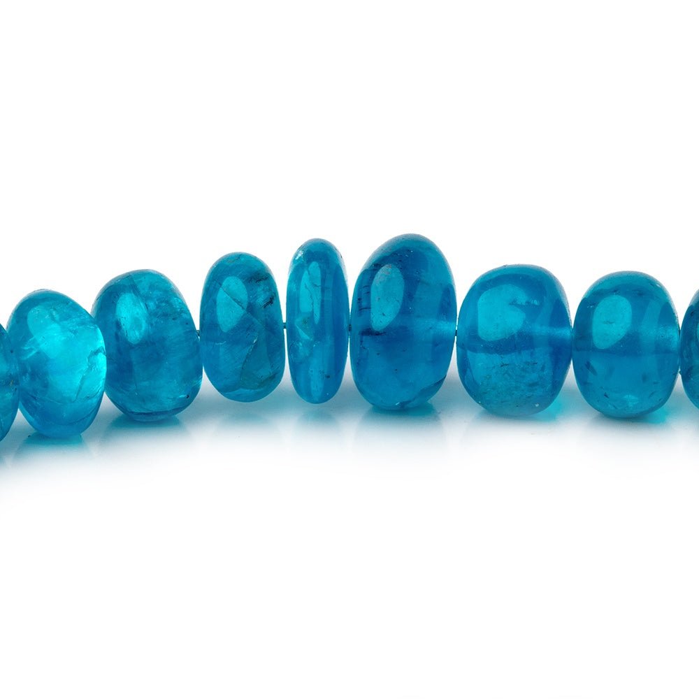 4-8.5mm Neon Blue Apatite Plain Rondelle Beads 18 inch 139 pieces AA - Beadsofcambay.com