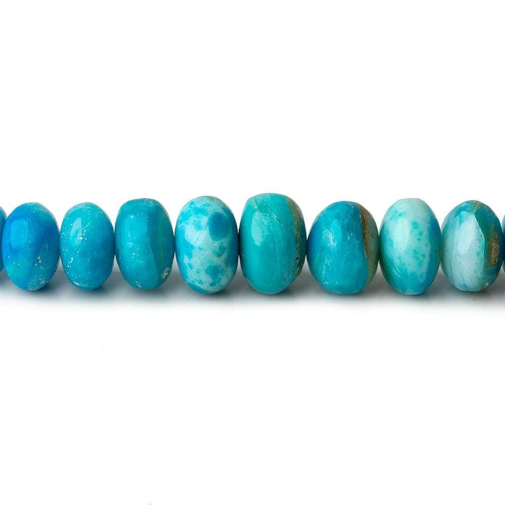 4-8.5mm Peruvian Blue Opalina plain rondelles 18 inch 135 beads A - Beadsofcambay.com
