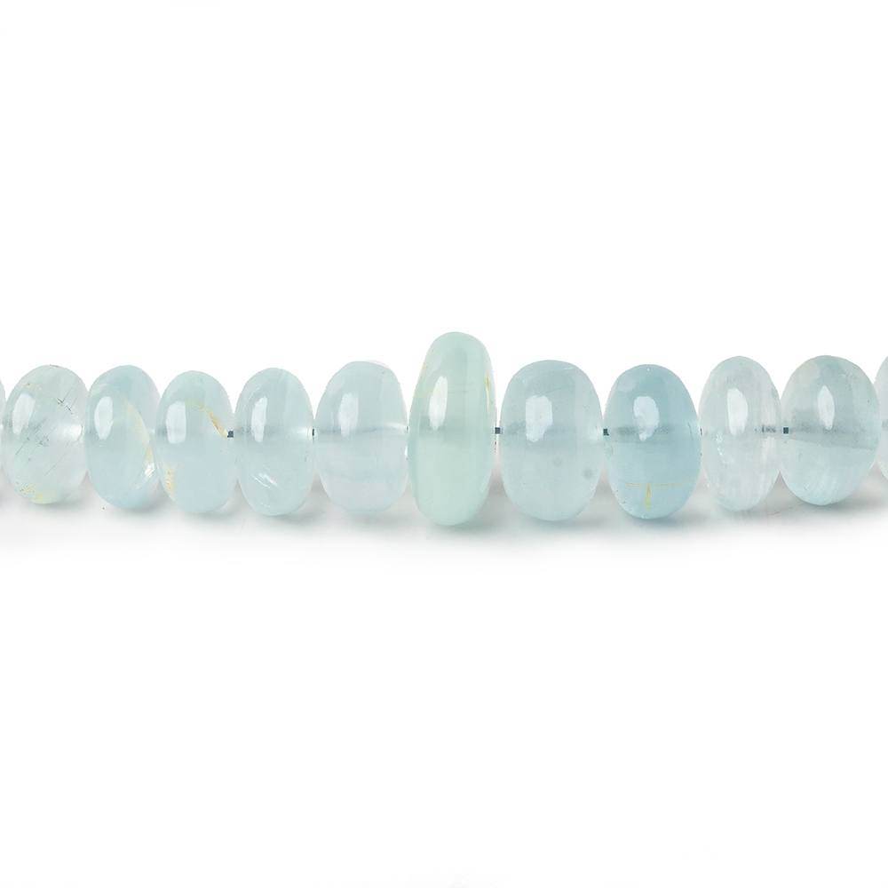 4-8mm Aquamarine Plain Rondelles 16 inch 105 beads A - Beadsofcambay.com