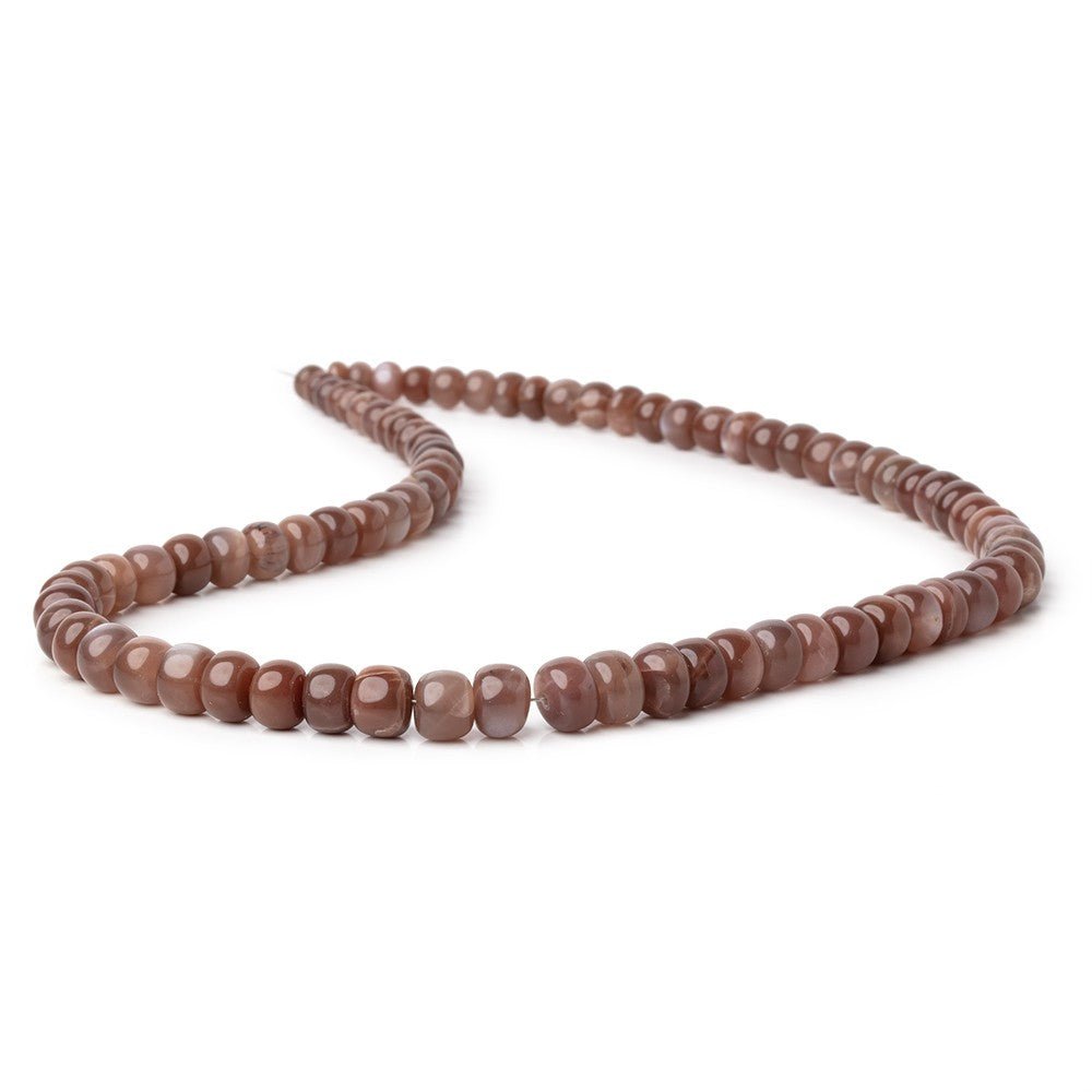 4-8mm Chocolate Moonstone Plain Rondelle Beads 16 inch 80 pieces - Beadsofcambay.com