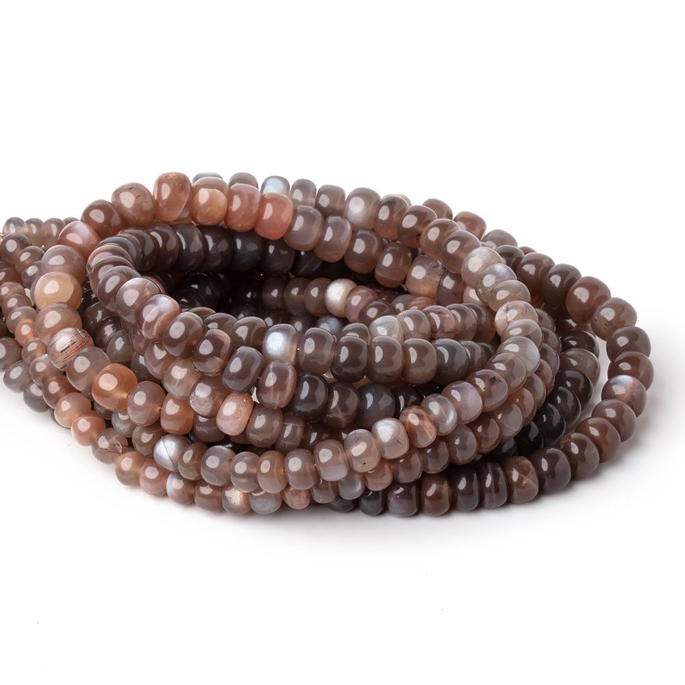 4-8mm Chocolate Moonstone Plain Rondelle Beads 16 inch 80 pieces - Beadsofcambay.com