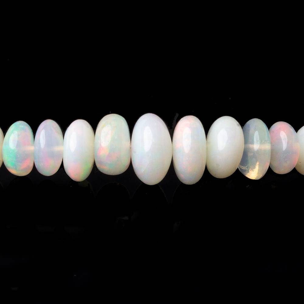 4-8mm Cream White Ethiopian Opal Plain Rondelles 16 inch 119 beads AA - Beadsofcambay.com