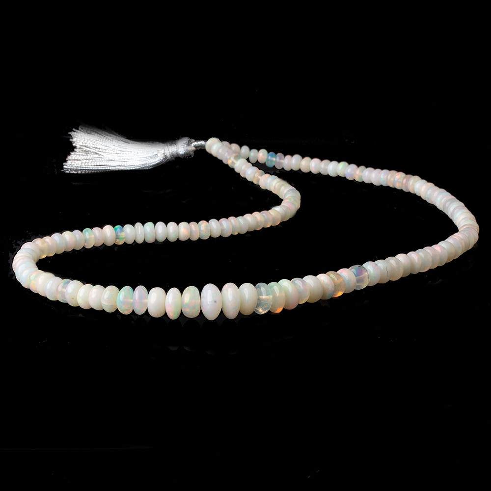 4-8mm Cream White Ethiopian Opal Plain Rondelles 16 inch 119 beads AA - Beadsofcambay.com