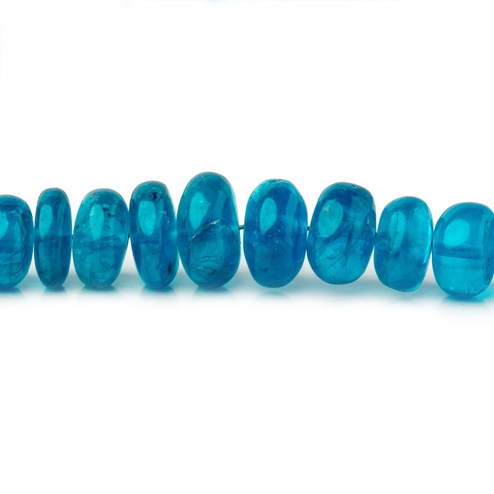 4-8mm Neon Blue Apatite Plain Rondelle Beads 18 inch 156 pieces A - Beadsofcambay.com