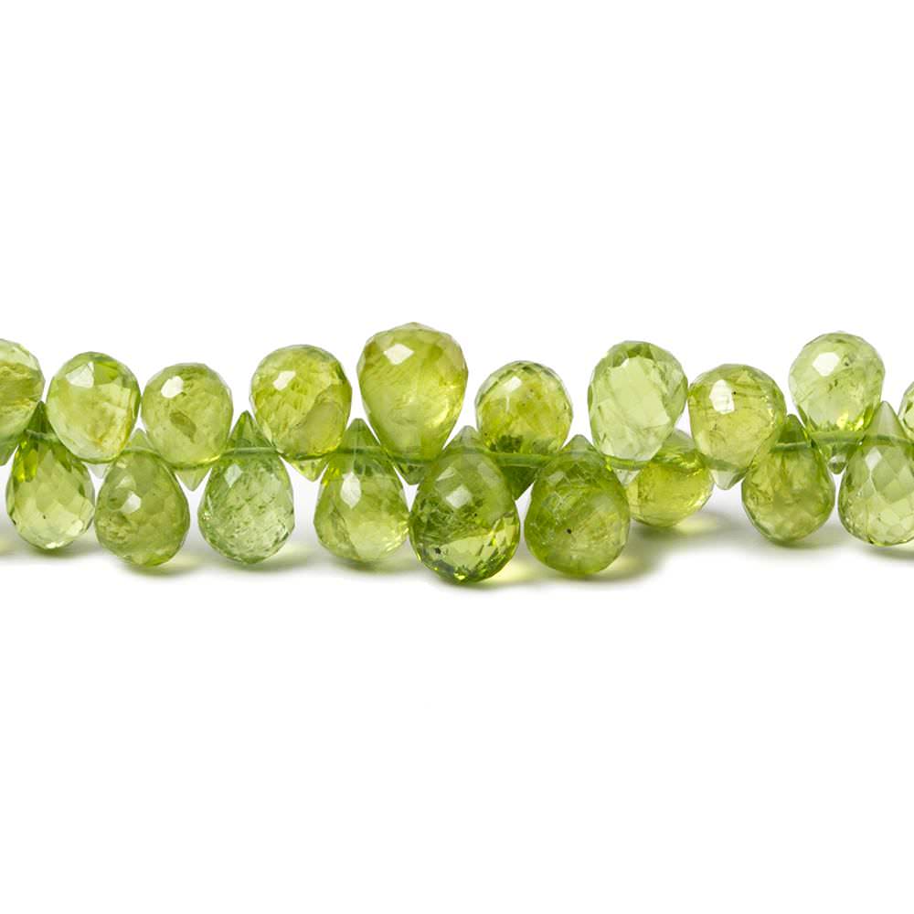 4-8mm Peridot Beads Tear Drop Briolette 9.25 inch 94 pieces - Beadsofcambay.com