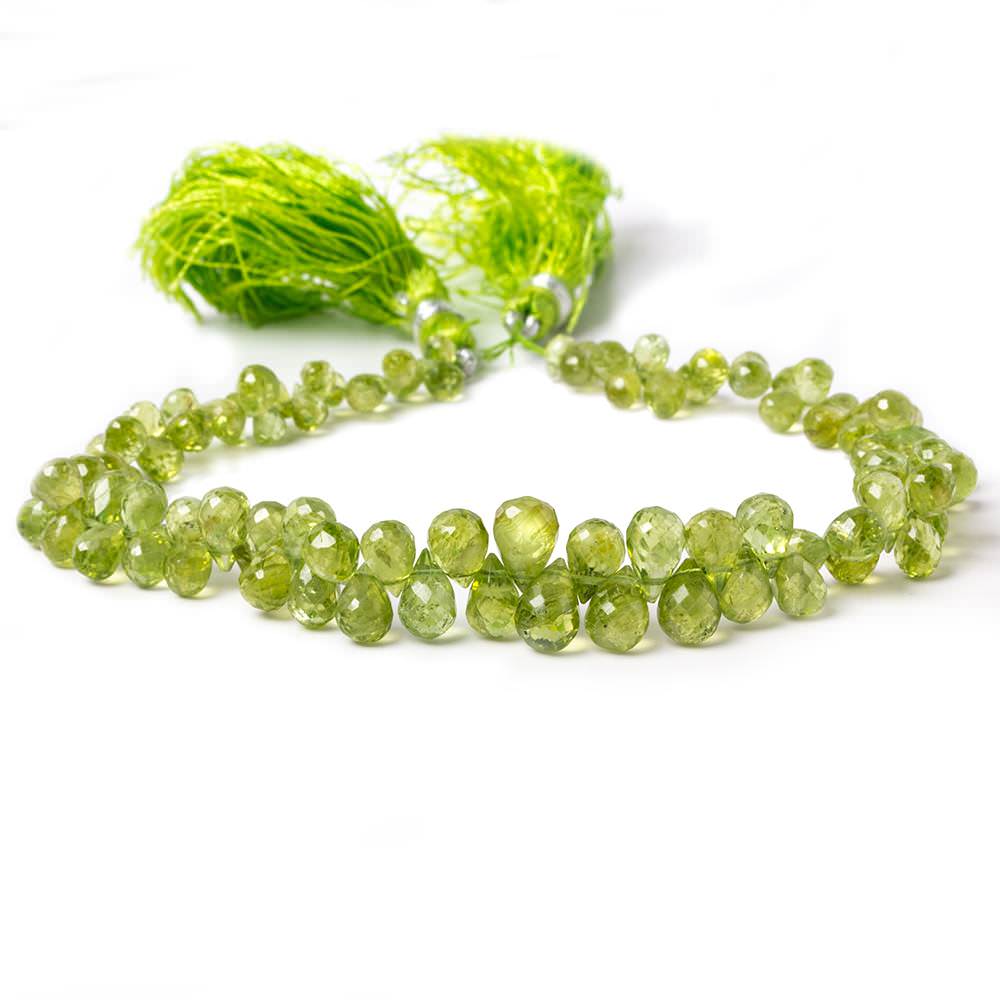 4-8mm Peridot Beads Tear Drop Briolette 9.25 inch 94 pieces - Beadsofcambay.com