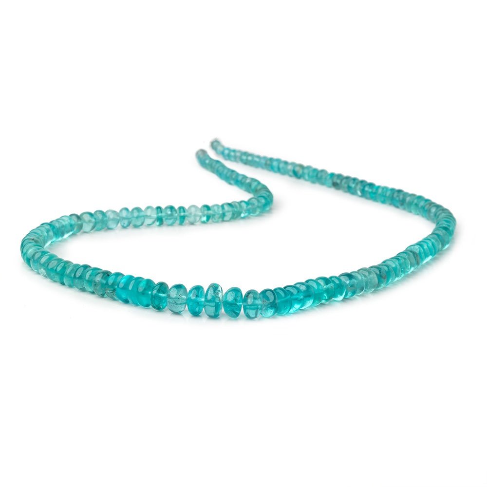 4-8mm Pool Blue Apatite Plain Rondelle Beads 18 inch 125 pieces AA - Beadsofcambay.com