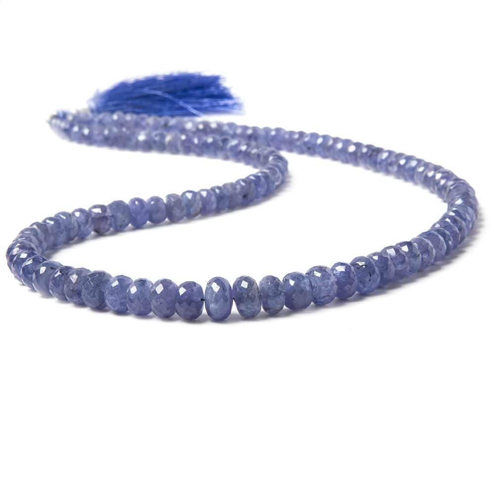 4-8mm Tanzanite Beads Faceted Rondelle, AA Grade 16 inch 113 pieces - Beadsofcambay.com