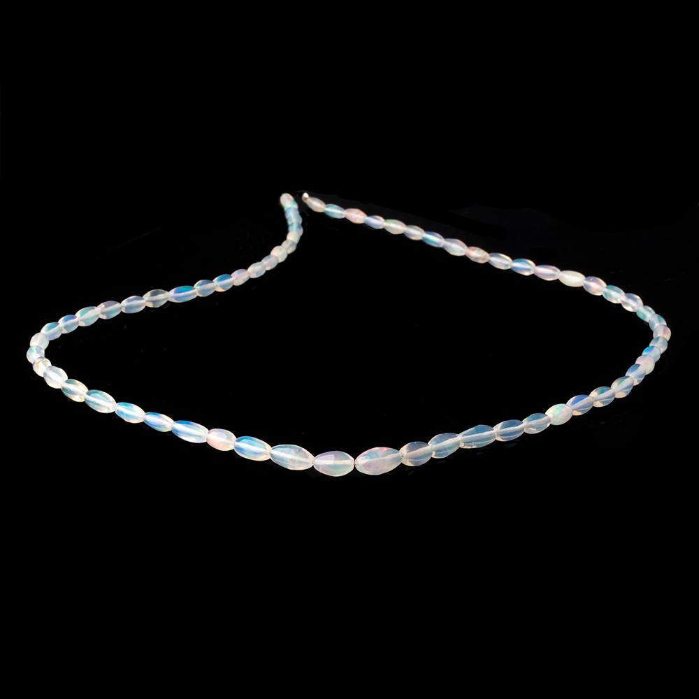 4-9.5mm Ethiopian Opal Plain Rice Beads 18 inch 66 pieces AA - Beadsofcambay.com