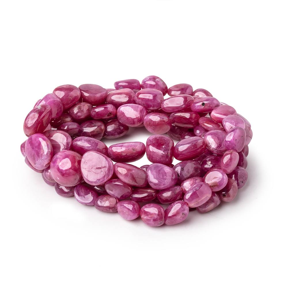 4-9.5mm Ruby Plain Nugget Beads 16 inch 60 pieces - Beadsofcambay.com